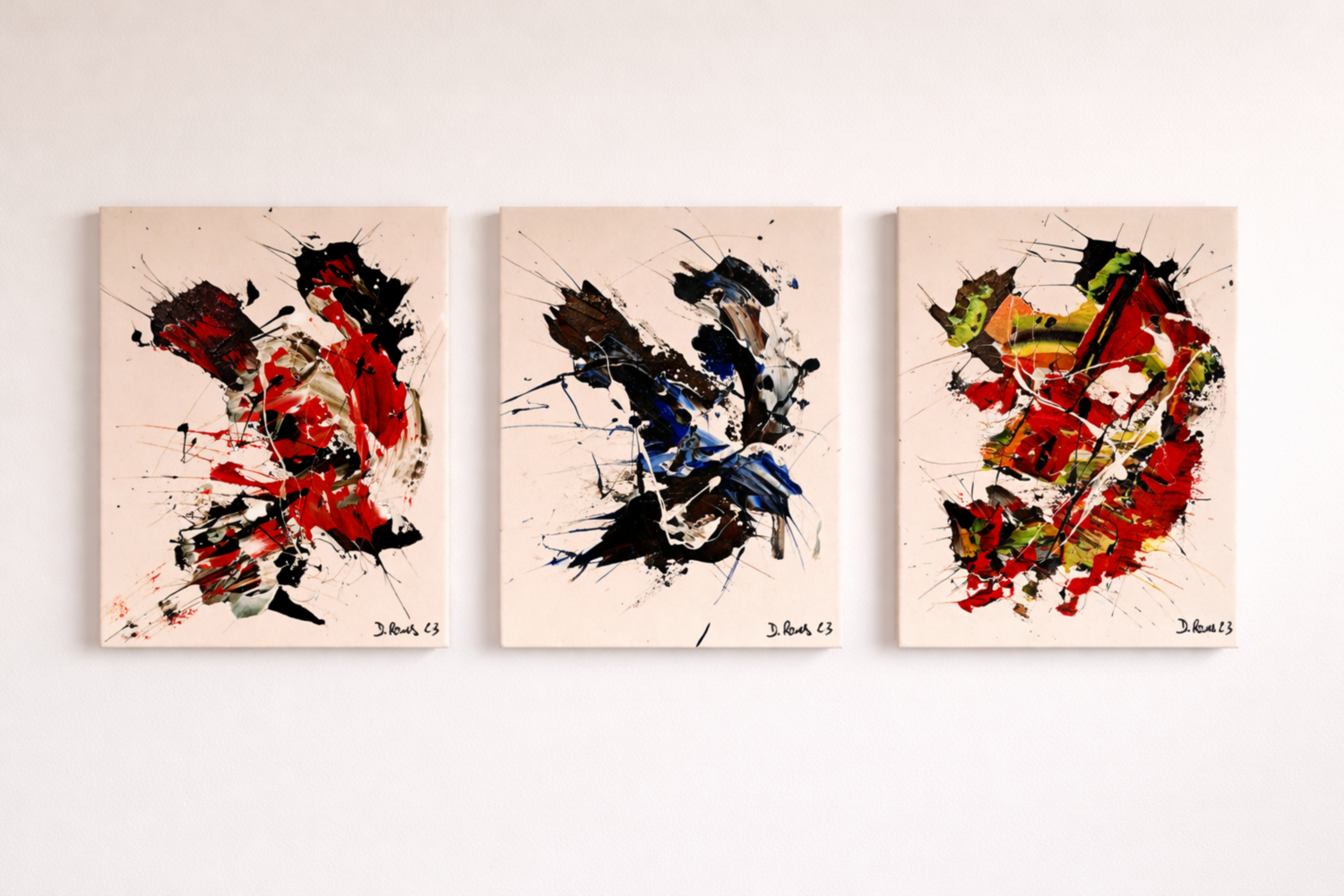 Deep Art  Tríptico N.11/2023 Diego Ramos Original painting for sale