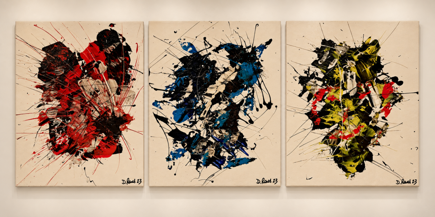 Deep Art  Tríptico N.14/2023 Diego Ramos Originalgemälde zu verkaufen