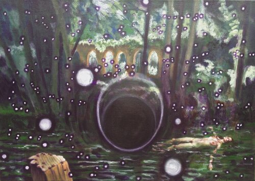 Parallel Universe / Black Hole by Anne-Tjerk Mante, Painting for Sale on Select