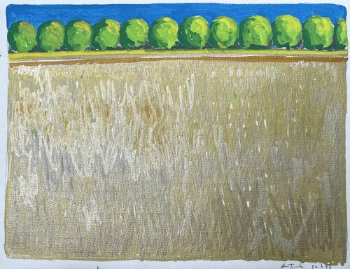Rhythm of the Trees II (Golden field of wheat) by Anne-Tjerk Mante, Drawing for Sale on Select