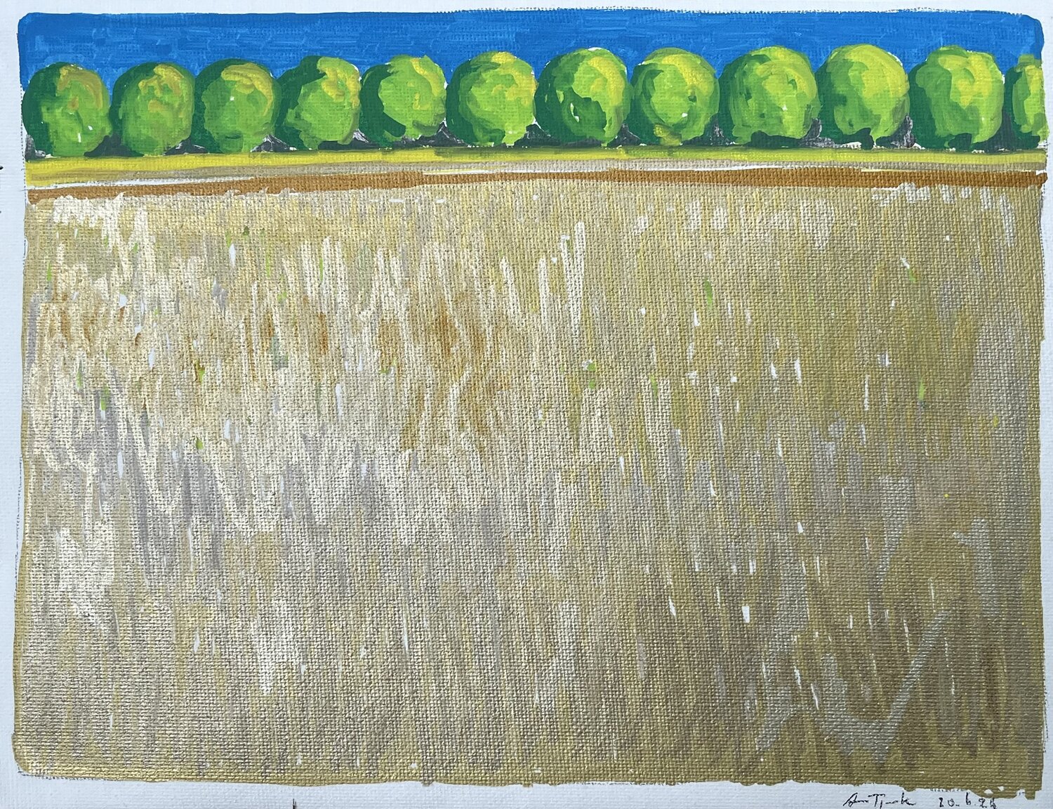 Rhythm of the Trees II (Golden field of wheat) Anne-Tjerk Mante Drawing for sale