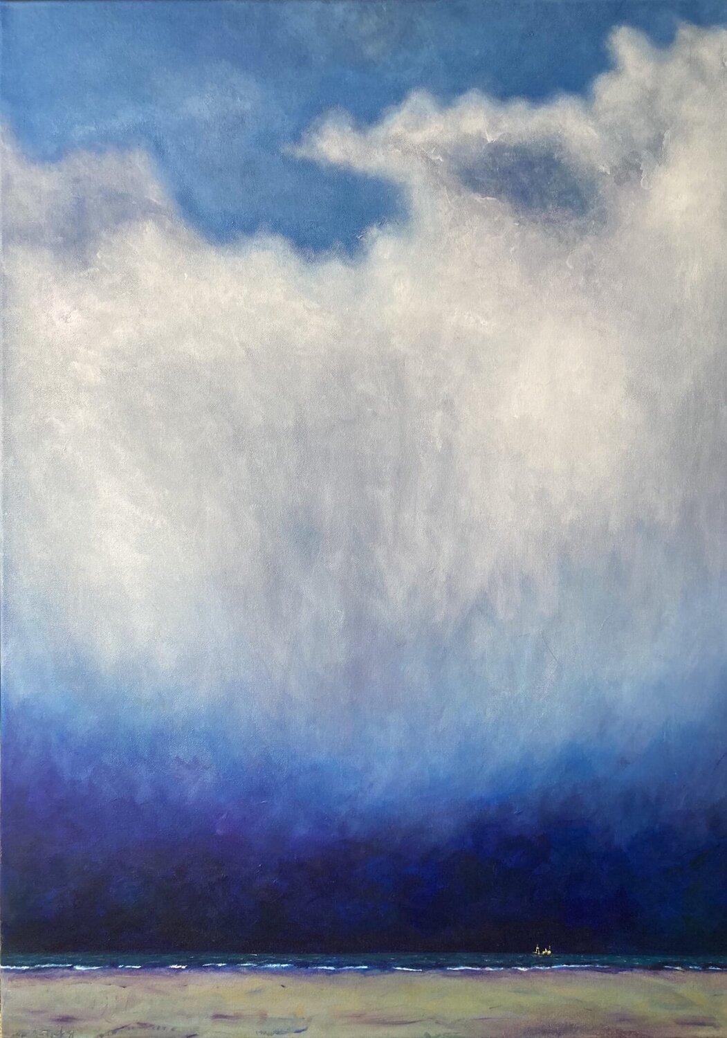 Blizzard north of the isle of Vlieland Anne-Tjerk Mante Original painting for sale