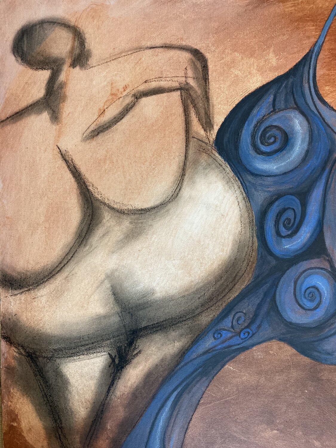 The Goddess at the River Sara-Lena Moellenkamp Original painting for sale