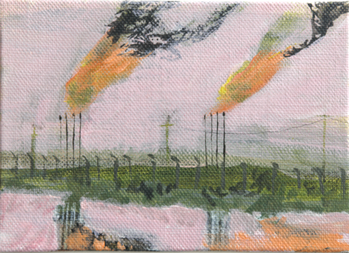 Unnatural history - Iraqi gas flaring by Susie Wright, Painting for Sale on Select