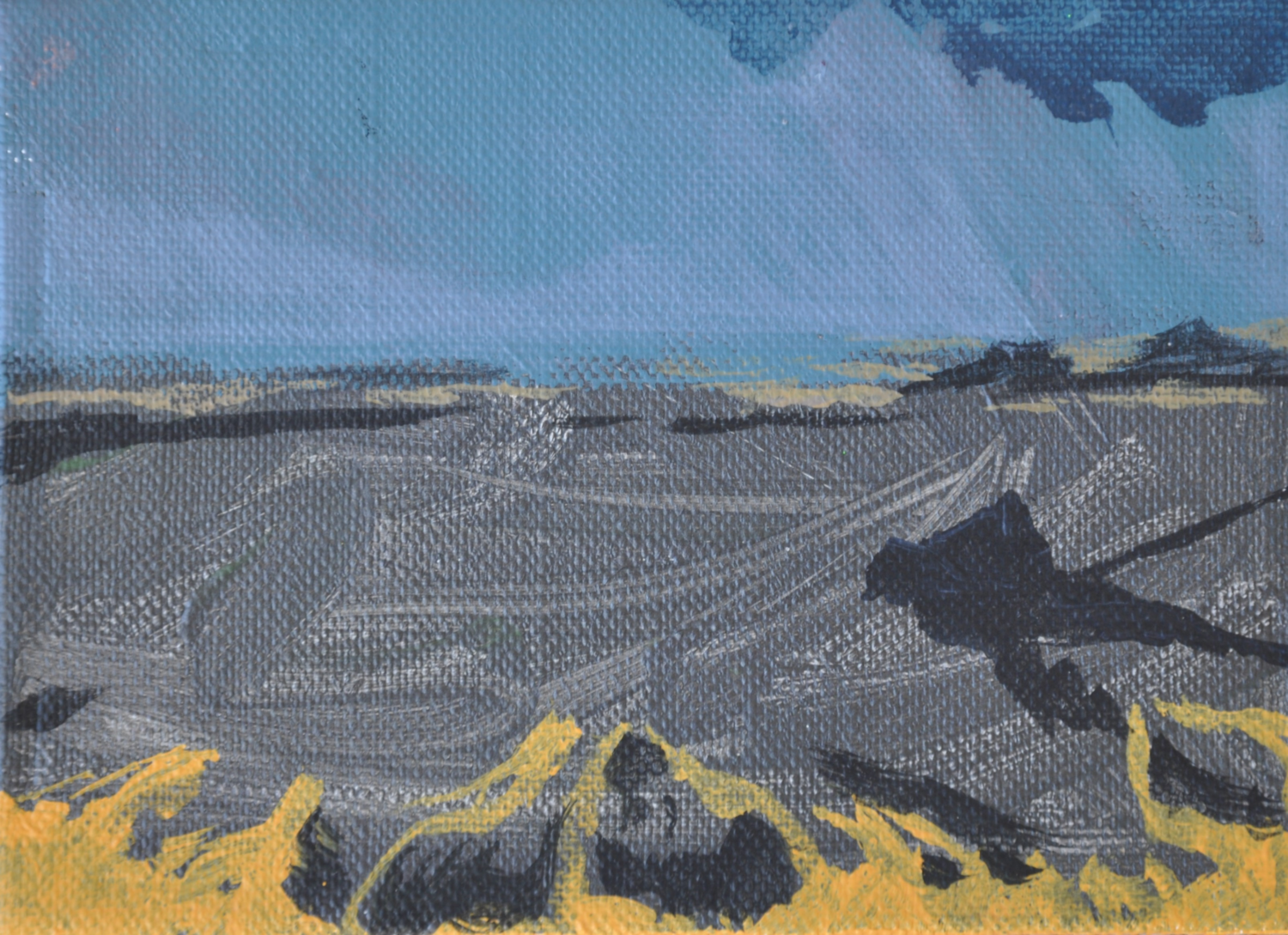 Unnatural history - Brunsbuttel oil spill - Keil Canal Susie Wright Original painting for sale
