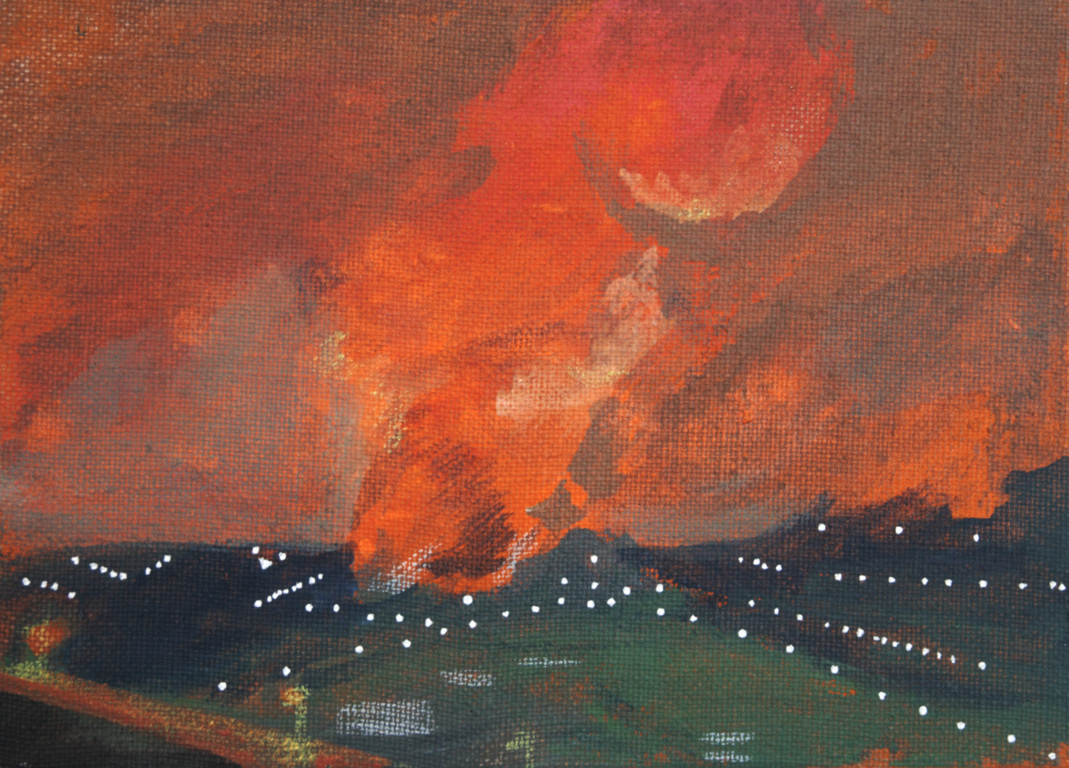 Unnatural history - Tianjin chemical plant Susie Wright Original painting for sale