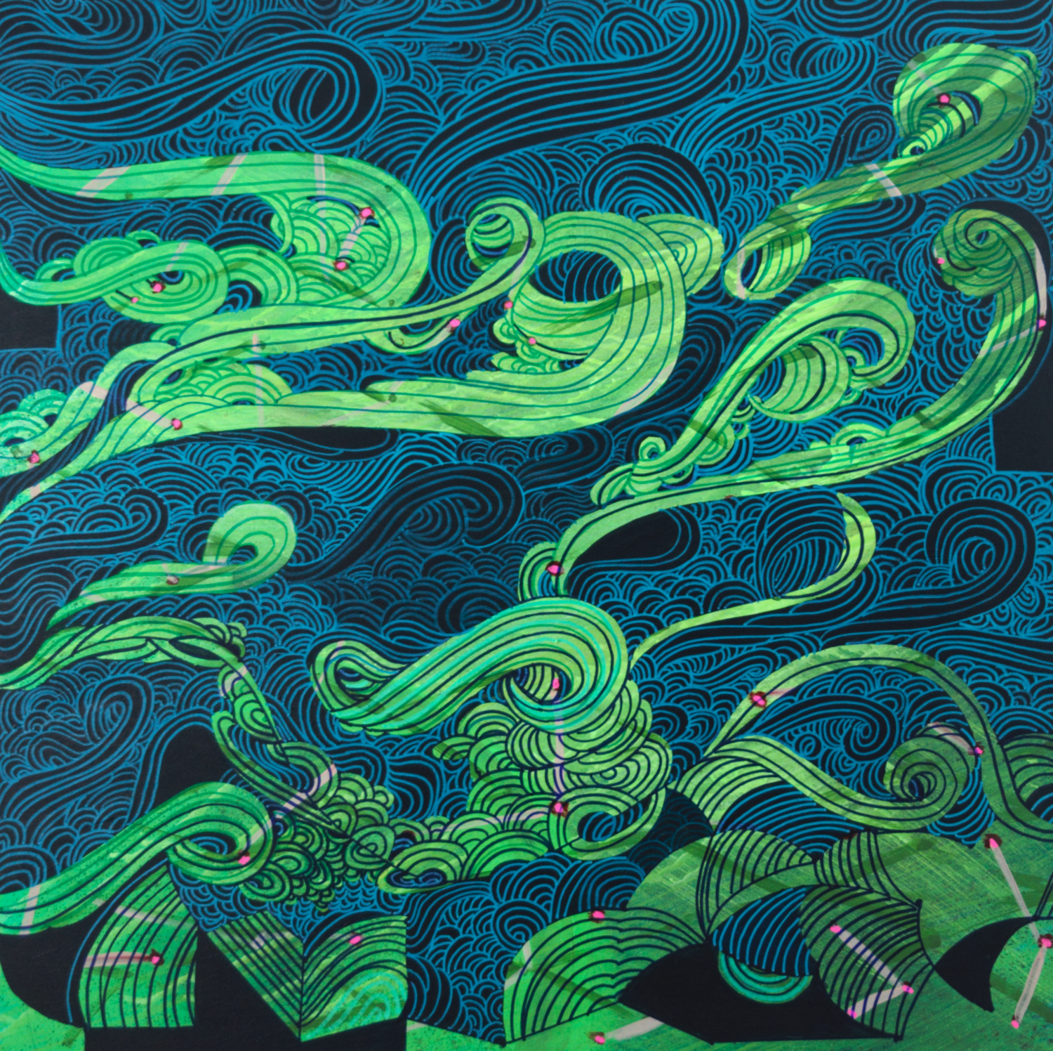 Earth day - There are rivers in the sky Susie Wright Original painting for sale