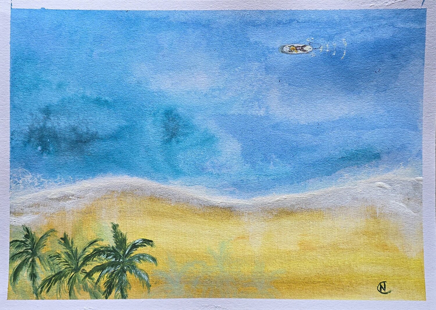 Catch that wave Camila Noris Original painting for sale