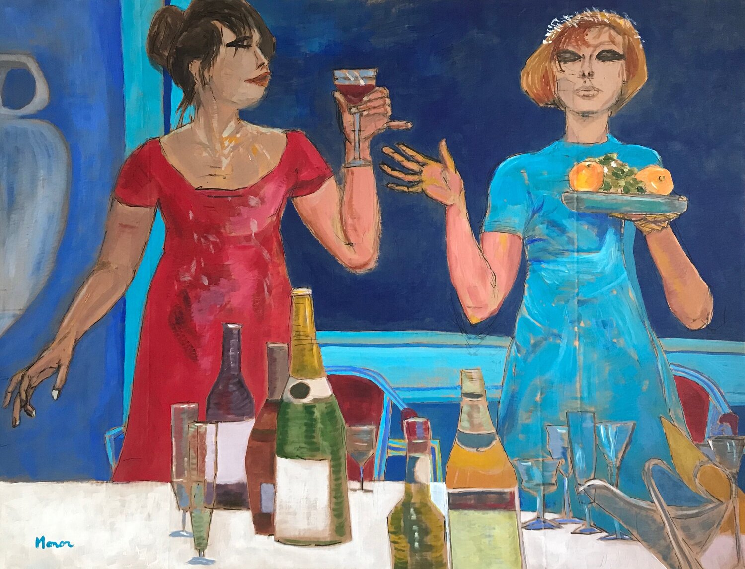 The party Franck Maunoury Original painting for sale