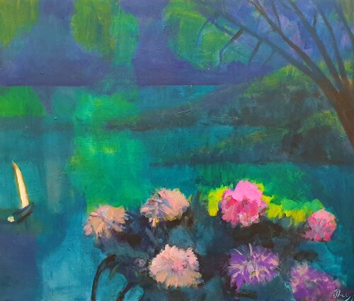 Entre le crépuscule et l'aube by Michel Phelippeau, Painting for Sale on Select