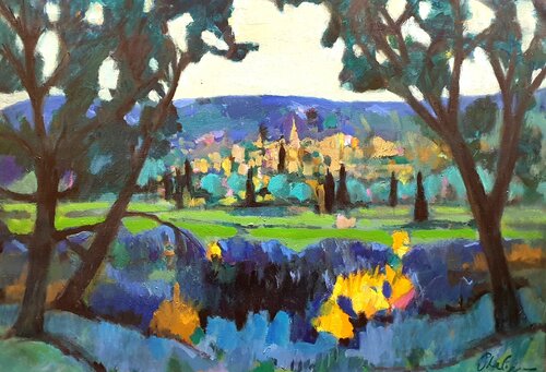 Le village de Bargemon by Michel Phelippeau, Painting for Sale on Select