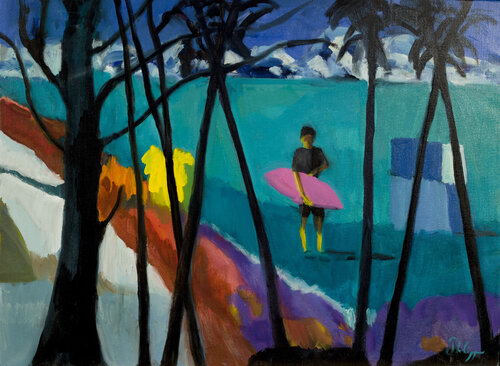 Le surfeur pensif by Michel Phelippeau, Painting for Sale on Select