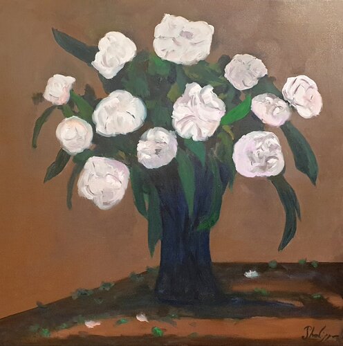Les pivoines by Michel Phelippeau, Painting for Sale on Select