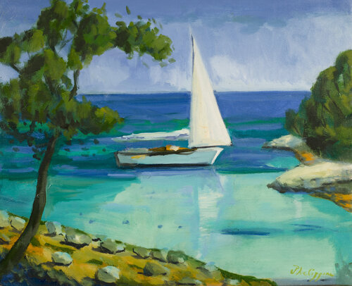 La calanque by Michel Phelippeau, Painting for Sale on Select
