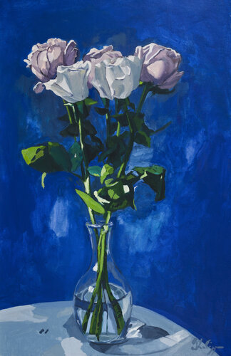 Bouquet de roses by Michel Phelippeau, Painting for Sale on Select