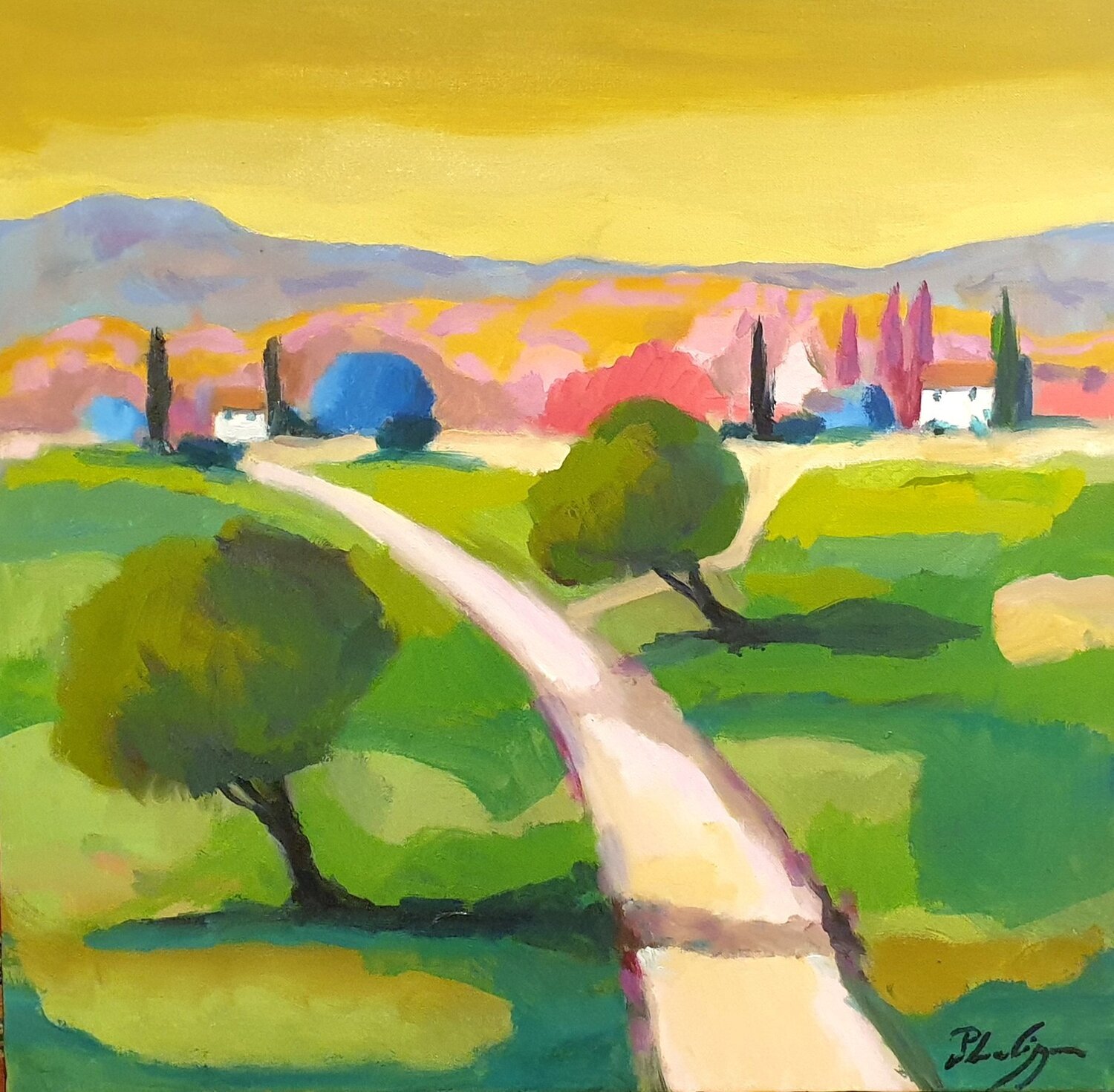 Rhapsodie en jaune Michel Phelippeau Original painting for sale