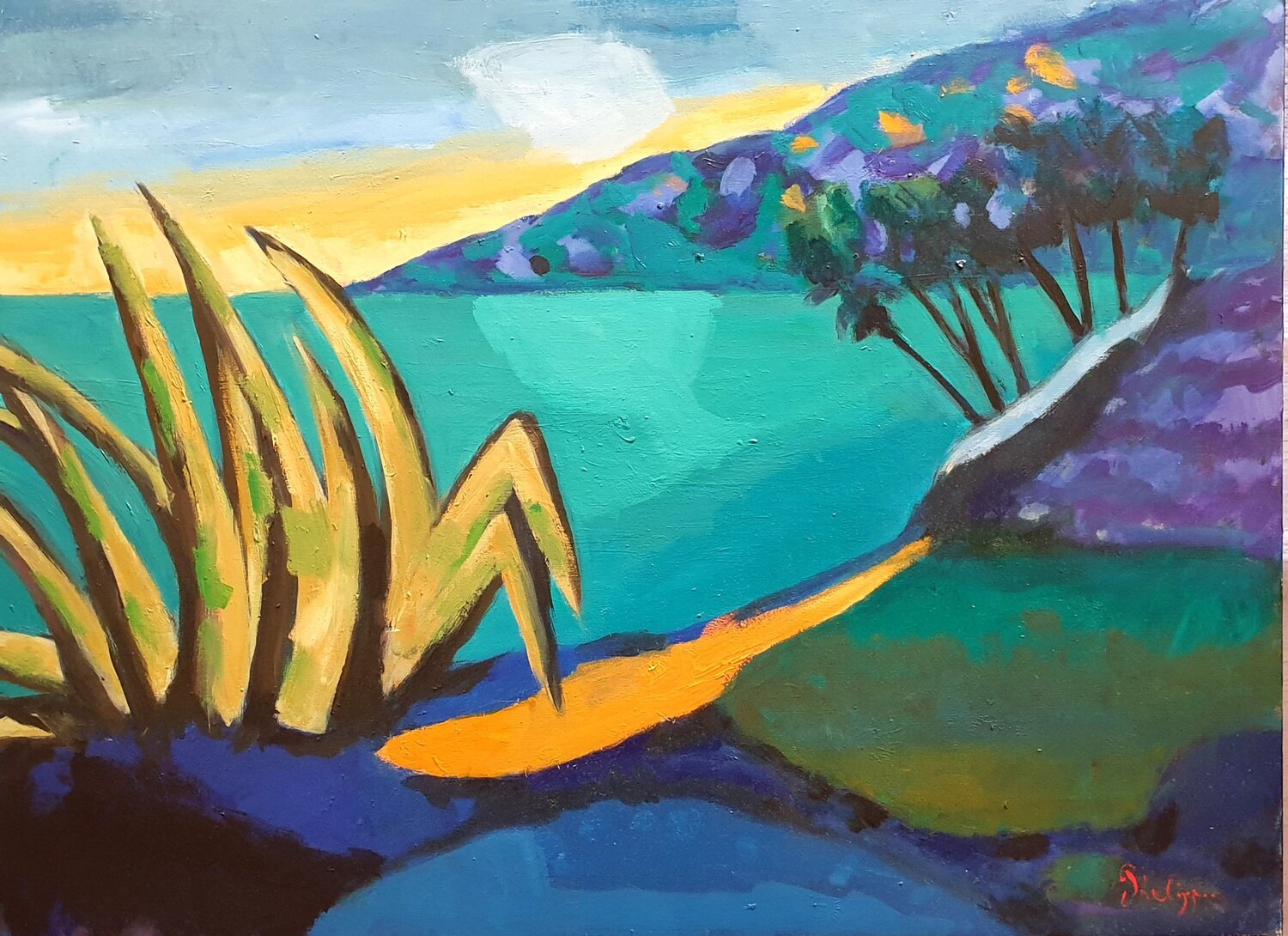 Le grain de sable Michel Phelippeau Original painting for sale