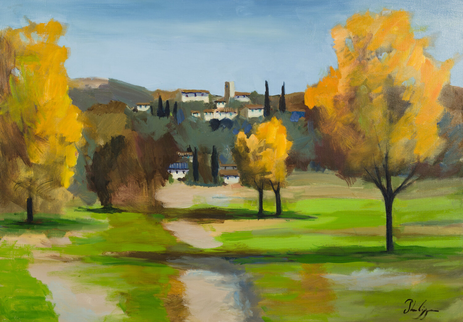 Nuances d'automne Michel Phelippeau Original painting for sale