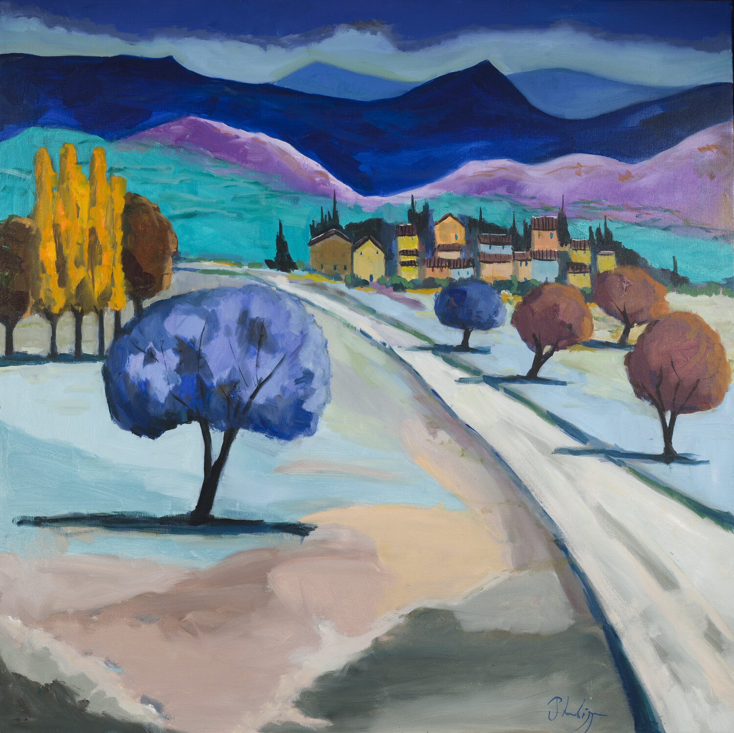 L'eau de pluie fait des fresques Michel Phelippeau Original painting for sale