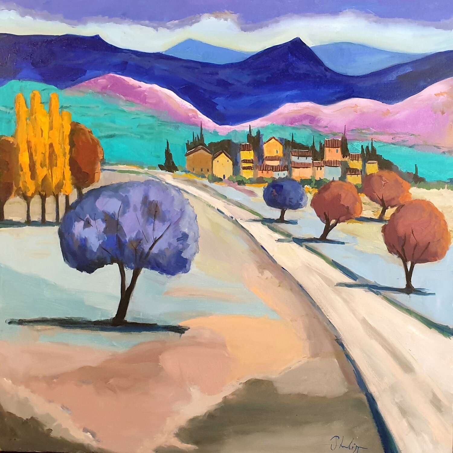 L'eau de pluie fait des fresques Michel Phelippeau Original painting for sale
