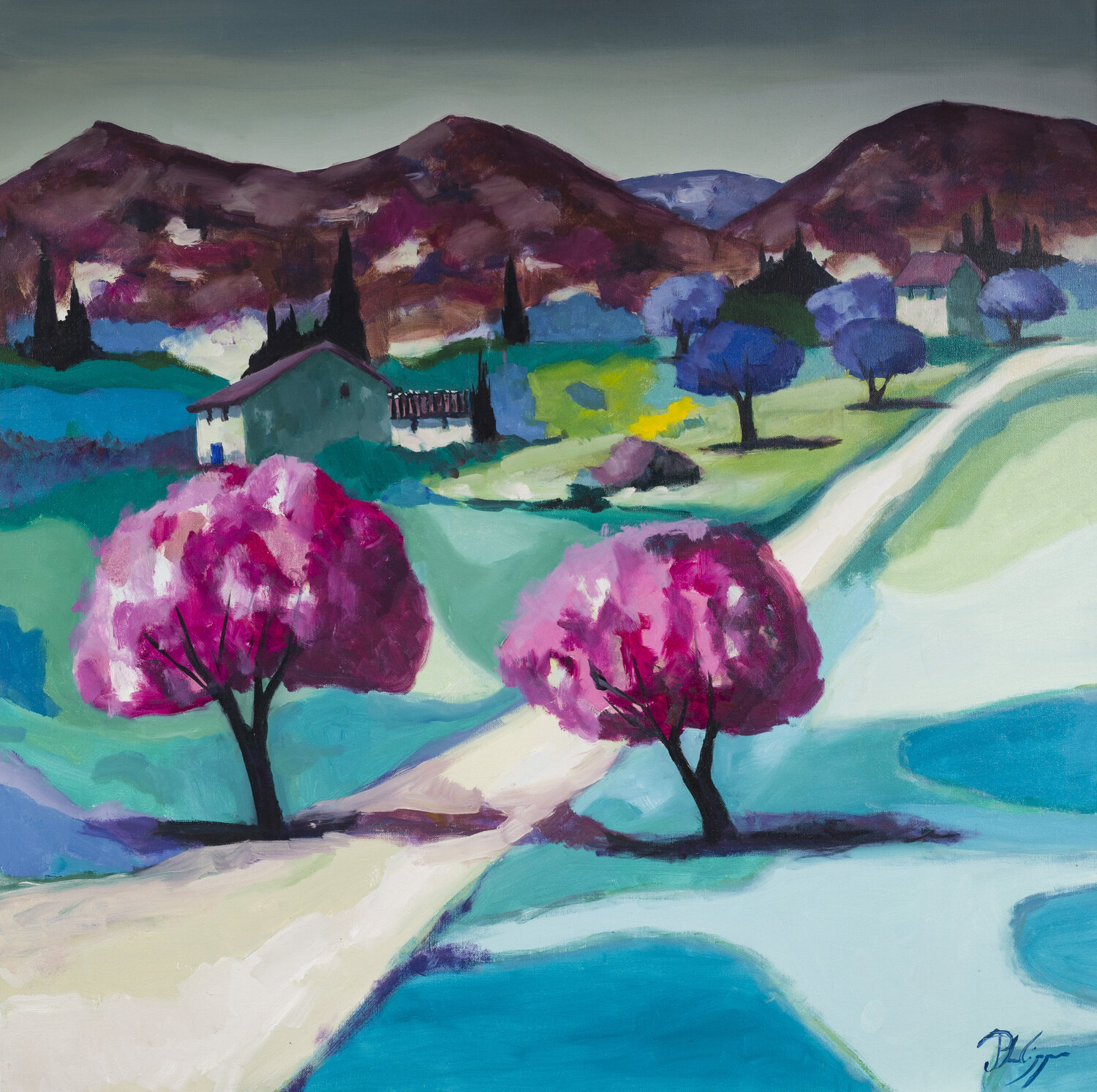 Impressions colorées Michel Phelippeau Original painting for sale
