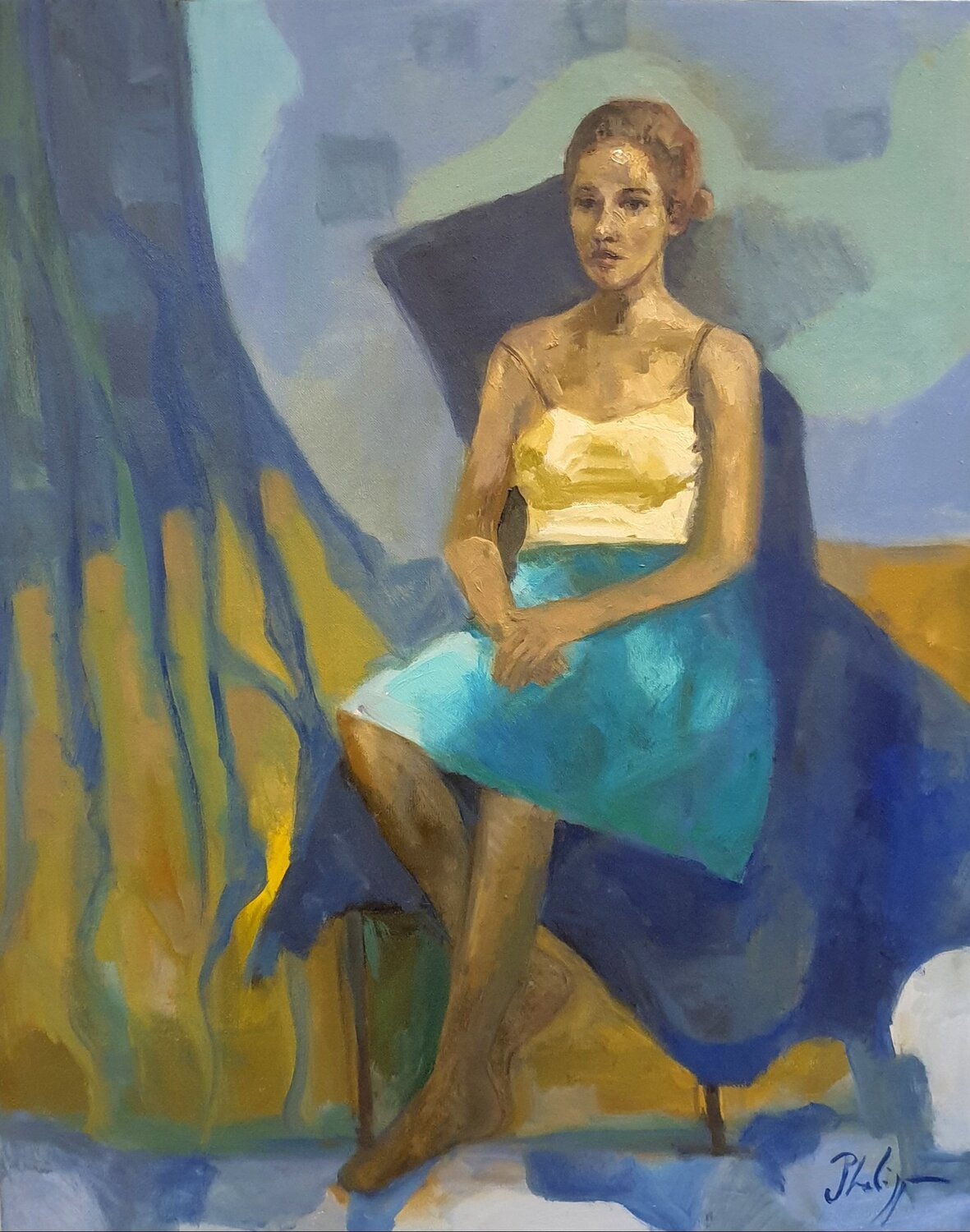 La danseuse rêveuse Michel Phelippeau Original painting for sale