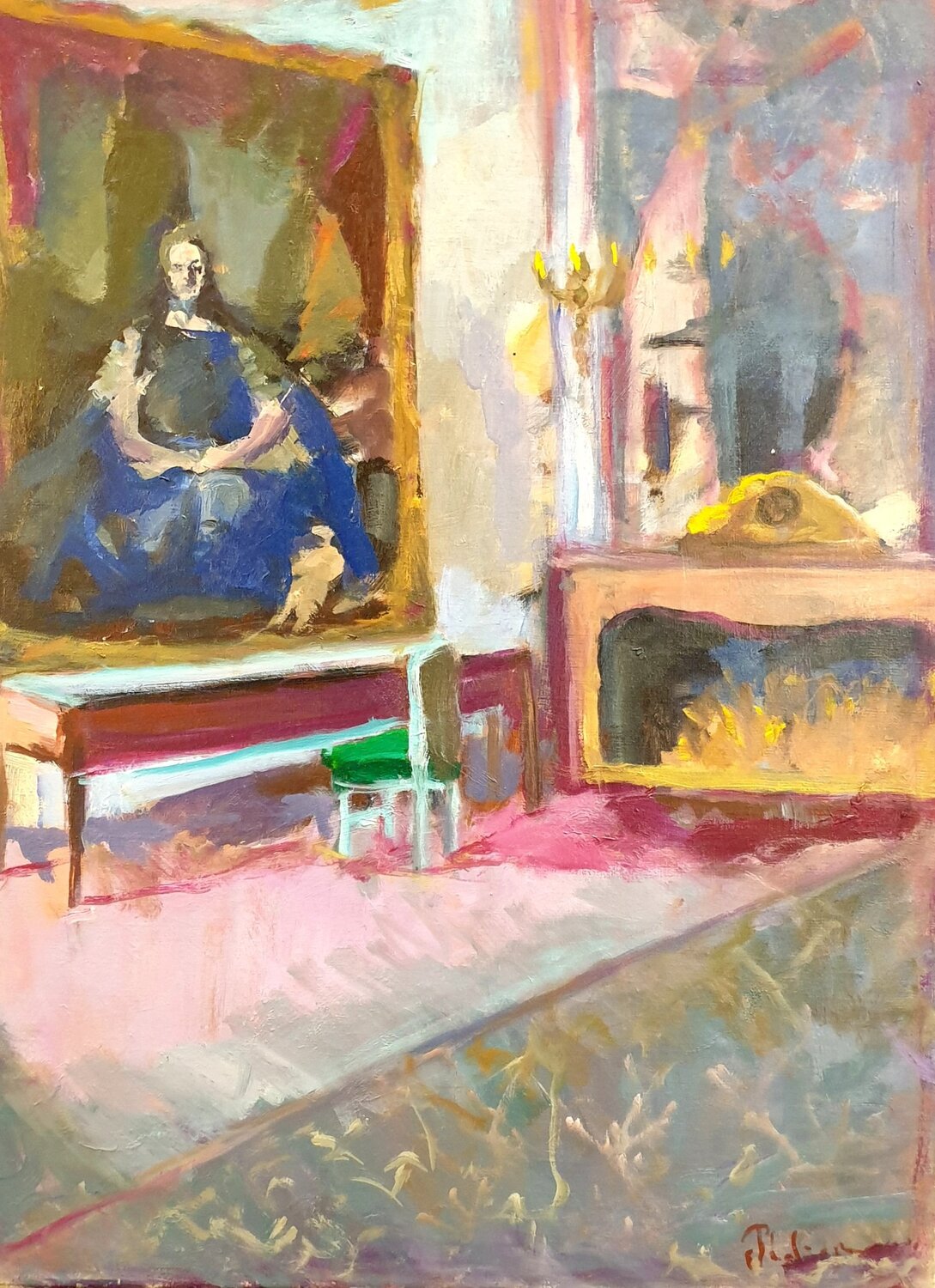 La pièce au portrait Michel Phelippeau Original painting for sale
