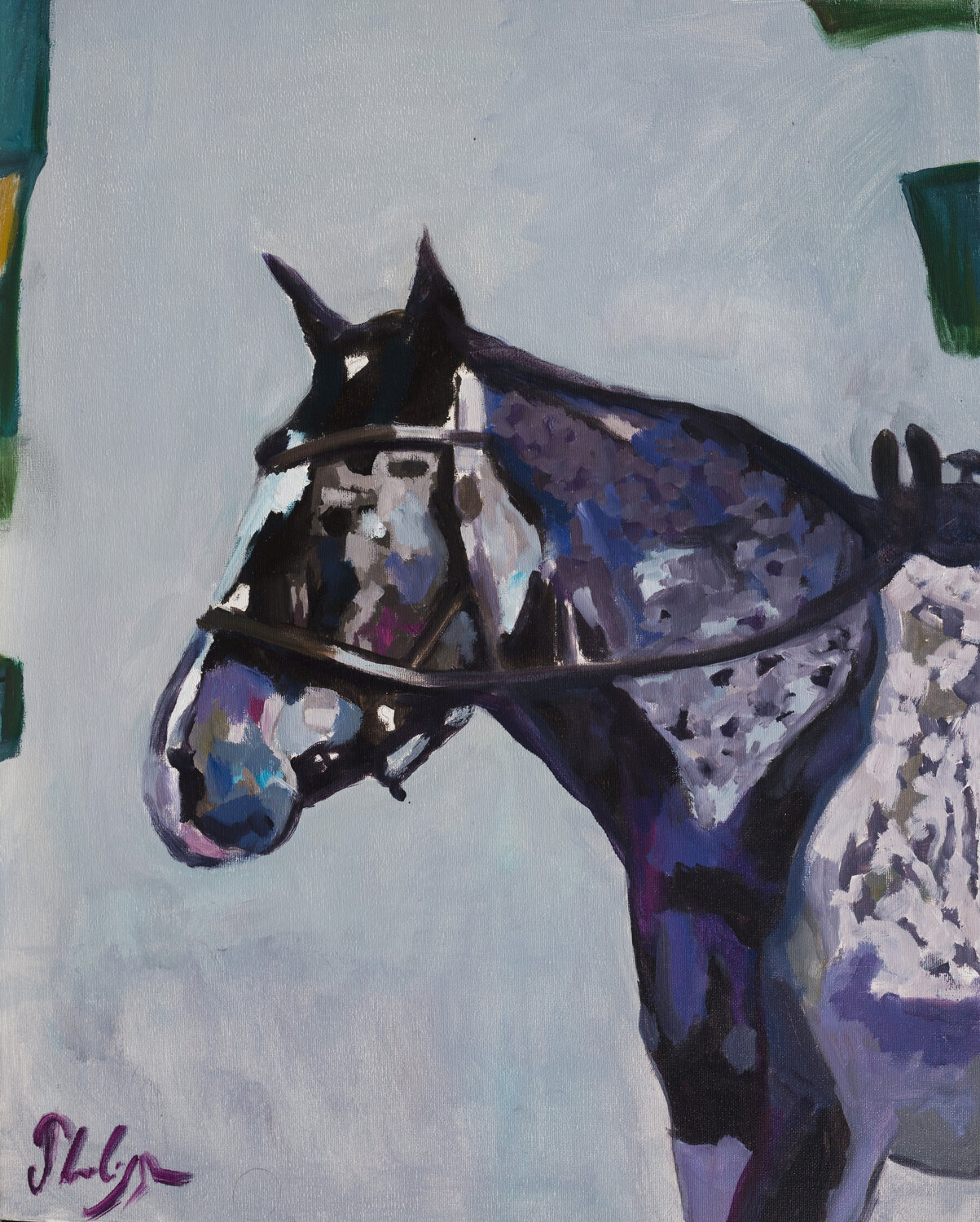 Tête de cheval Michel Phelippeau Original painting for sale