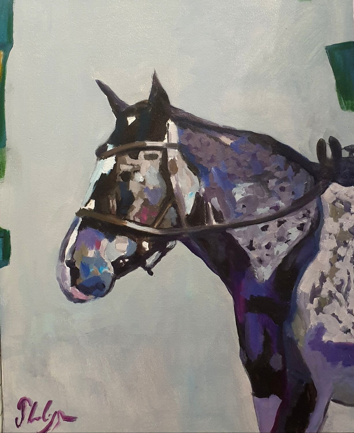 Tête de cheval Michel Phelippeau Original painting for sale