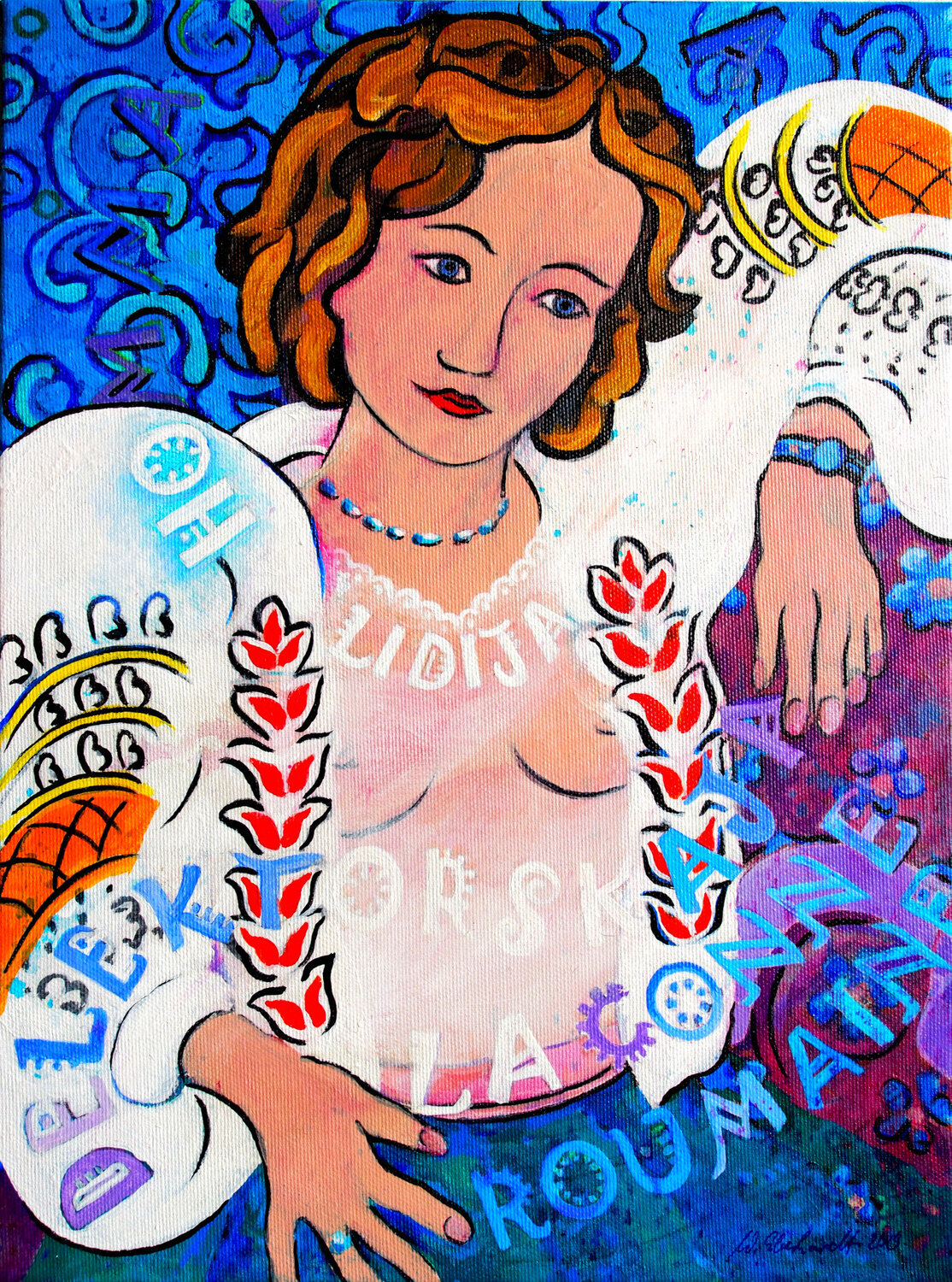 Die rumänische Bluse, Lidija Delektorskaja (nach Matisse) Wolfgang Eberhardt Original painting for sale