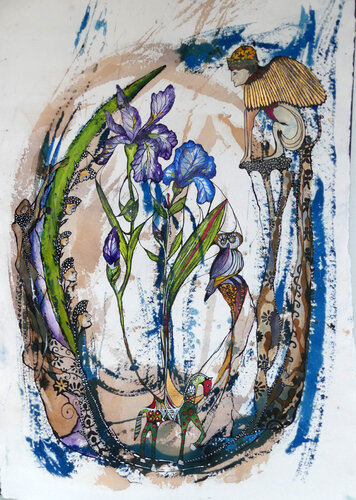 Les Iris by Valentine Carre, Painting for Sale on Select