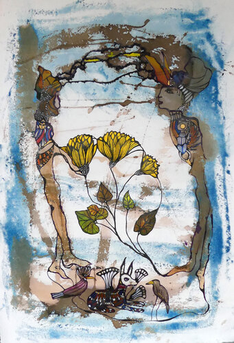 Les Lotus by Valentine Carre, Painting for Sale on Select
