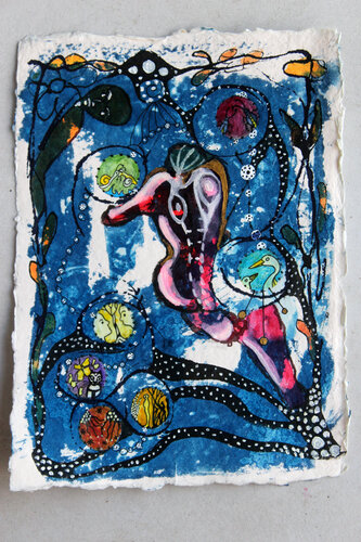 La structure de l'Ange by Valentine Carre, Painting for Sale on Select
