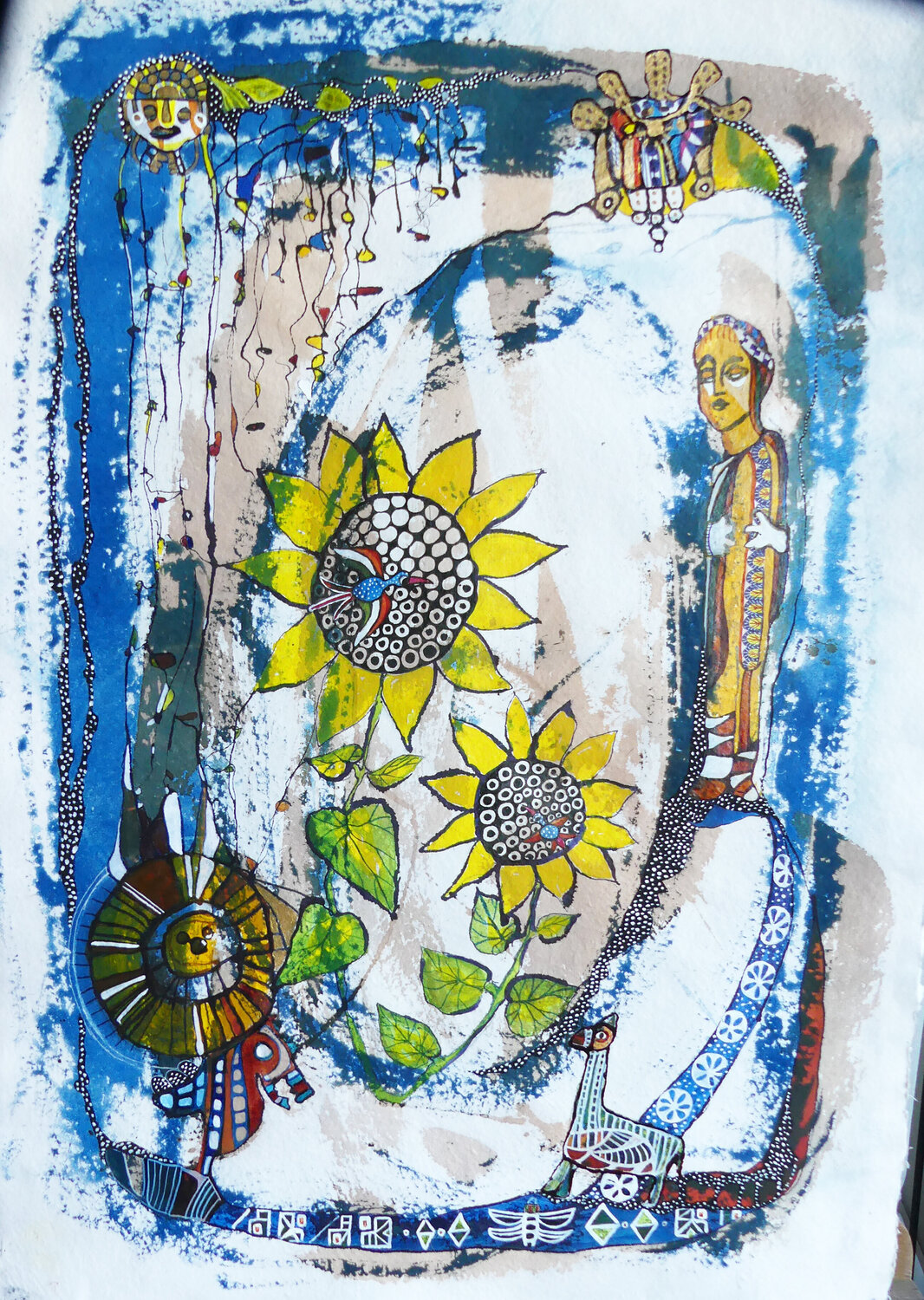 Les Tournesols Valentine Carre Original painting for sale