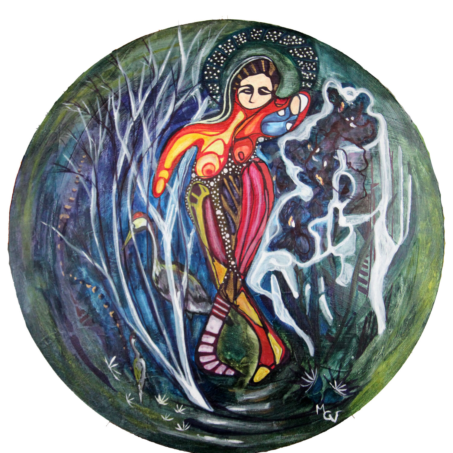 Virgin and Child Valentine Carre Original painting for sale