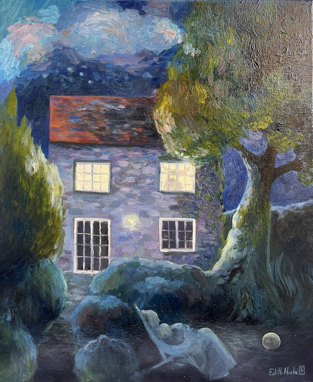 CLAIR DE LUNE EDITH NURLA Original painting for sale