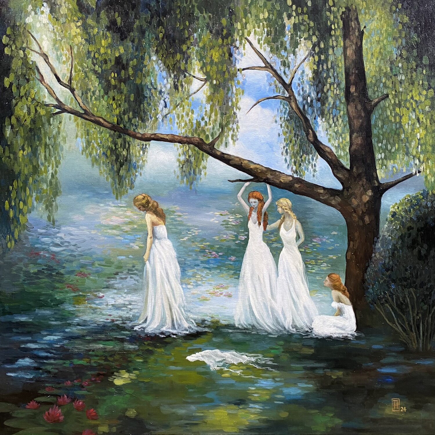 APRES-MIDI D'ÉTÉ PARESSEUX EDITH NURLA Original painting for sale