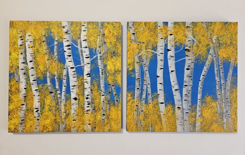 Betulle nel giallo by Francesca Bolletta, Painting for Sale on Select
