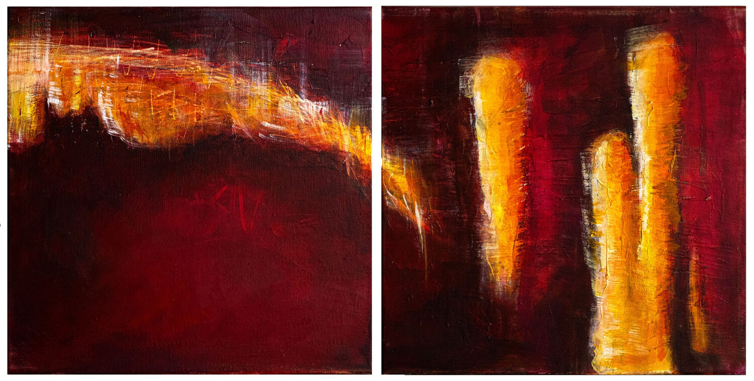 Diptychon Wirbelart Original painting for sale