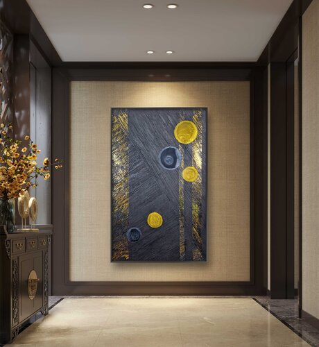 ♠ Black Series ♠ nr 9 Black holes and Suns by Roger Wanrooij, Painting for Sale on Select