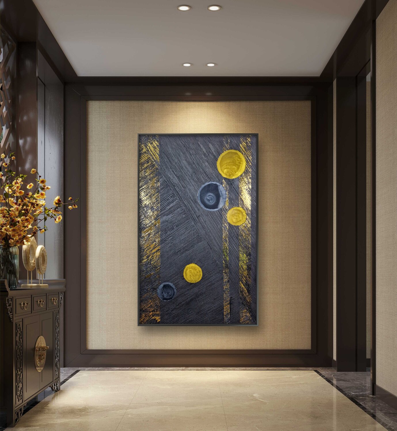 ♠ Black Series ♠ nr 9 Black holes and Suns Roger Wanrooij Original painting for sale