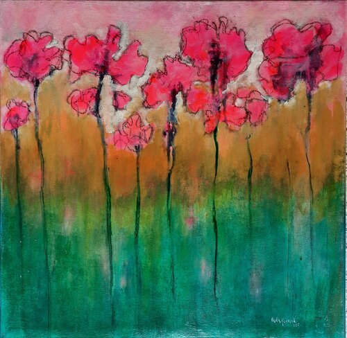Papaveri fluo by Paola Morandi, Painting for Sale on Select