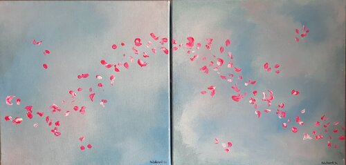 Piccoli petali nel vento-coppia di dipinti by Paola Morandi, Painting for Sale on Select