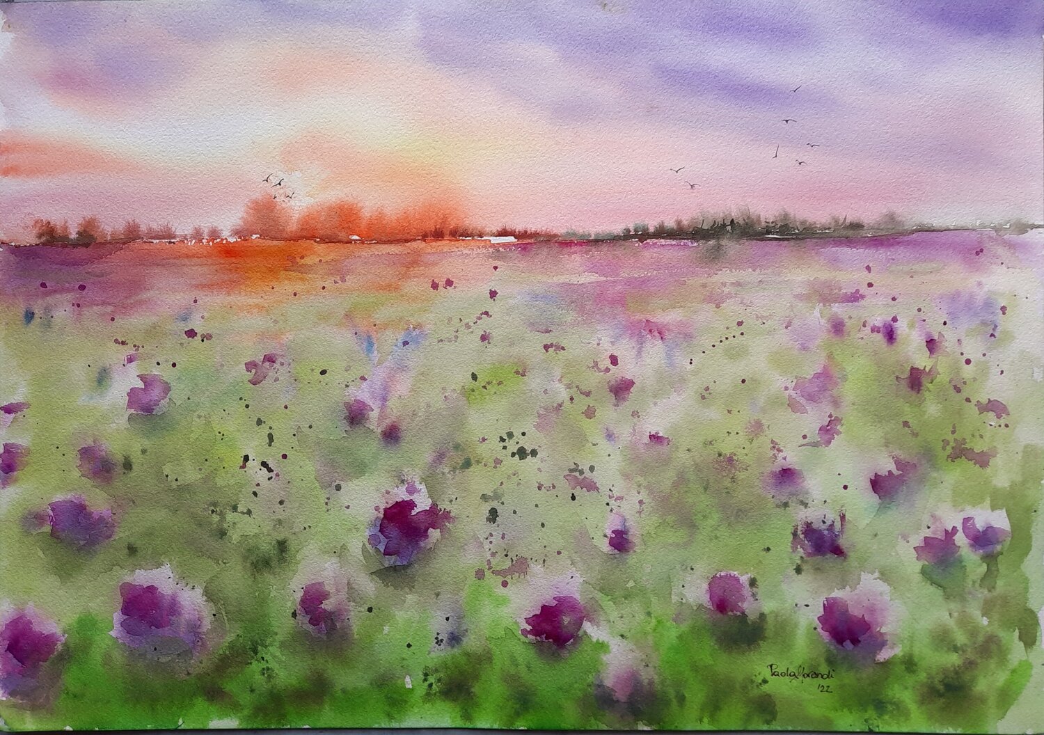 Prato fiorito Paola Morandi Original painting for sale