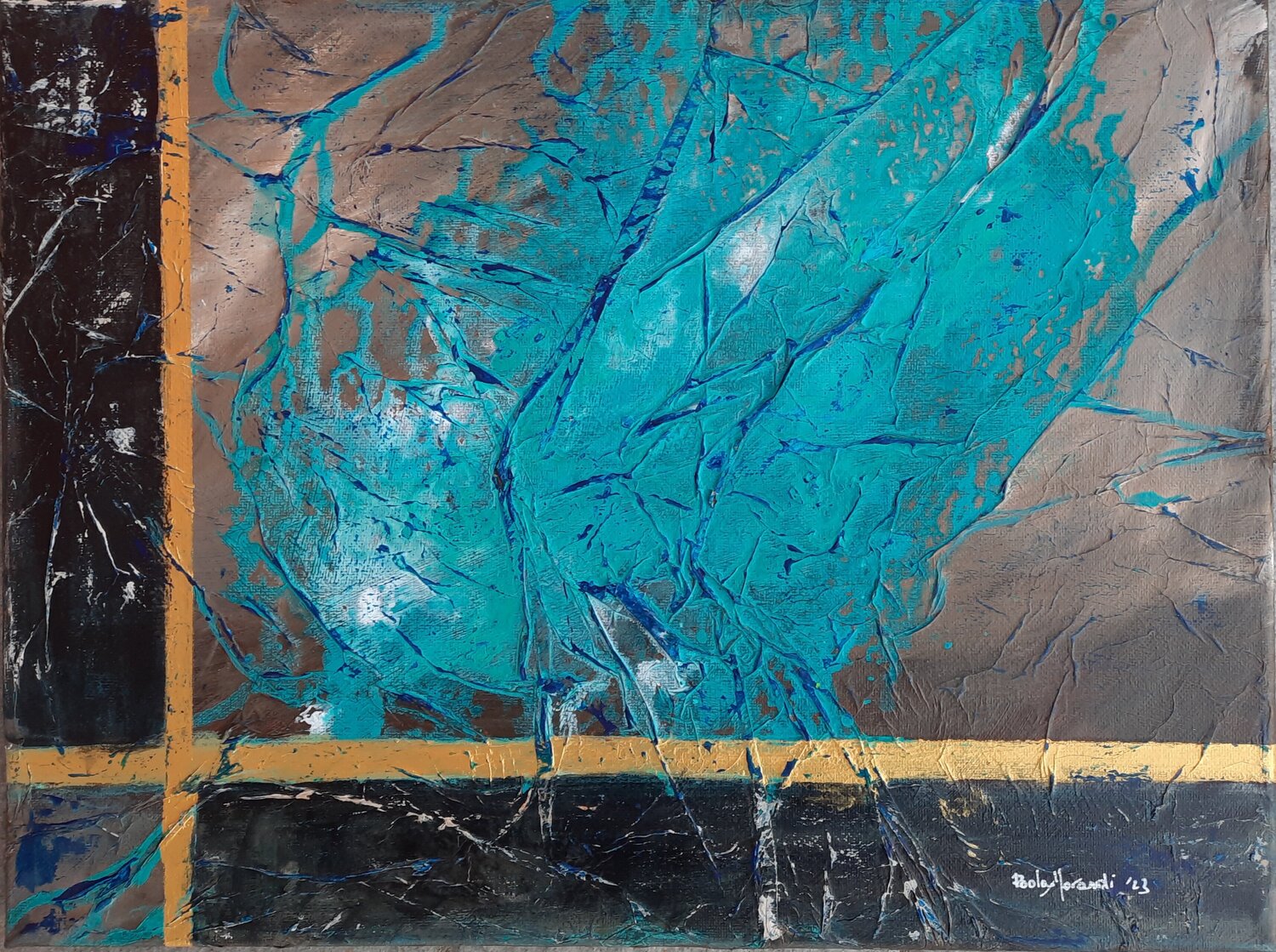 Incroci dorati Paola Morandi Original painting for sale