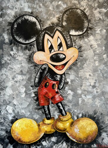 Mickey Mouse Painting Original Artwork 120x90 Pop Art Modern Artwork Cartoon Art by Nataliya Rozhdestvenskaya, Painting for Sale on Select