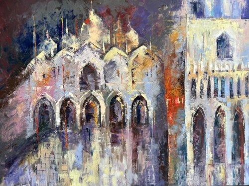 Piazza San Marco Venice Original Oil Painting 120/90 by Nataliya Rozhdestvenskaya, Painting for Sale on Select