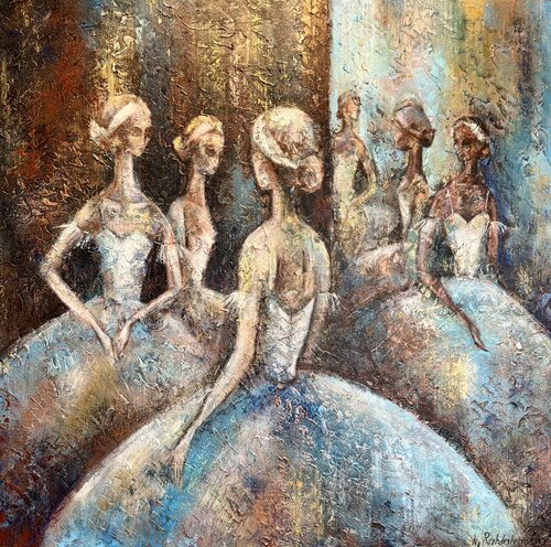 Ballerina Painting Original large Artwork Textured Contemporary Impressionistic Romantic Art by Nataliya Rozhdestvenskaya, Painting for Sale on Select