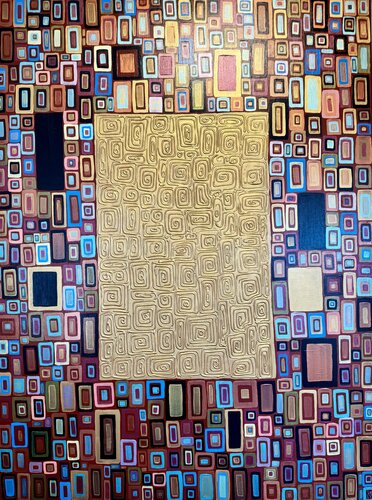 Terracotta Dreams Inspired by Gustav Klimt 100x70 Original Painting by Nataliya Rozhdestvenskaya, Painting for Sale on Select