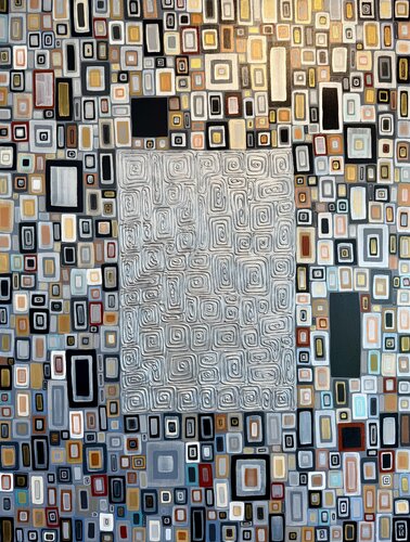The Geometry of Memories  Inspired by Gustav Klimt 120x90  Original Painting by Nataliya Rozhdestvenskaya, Painting for Sale on Select